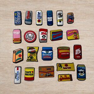 NWOT Lot of 22 Crocs Jibbitz Alcohol and Food Unisex Shoe Accessories Rubber